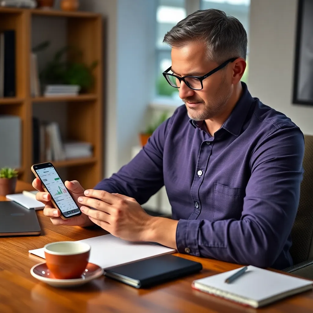Persoon die een budgetplan maakt aan een bureau met rekenmachine